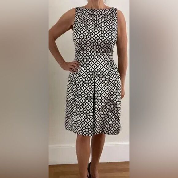 RALPH LAUREN BLUE/GOLD FAUX SPLIT FRONT SKIRT SHEATH DRESS SIZE 4 - Picture 11 of 11